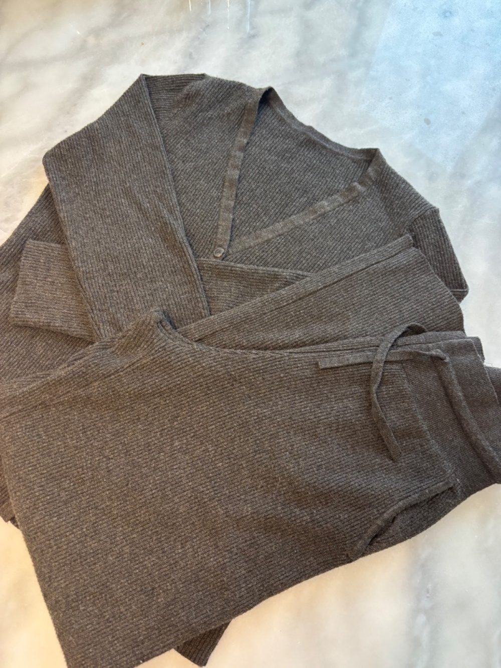 Washable Knit Ribbed Cardigan & Pants